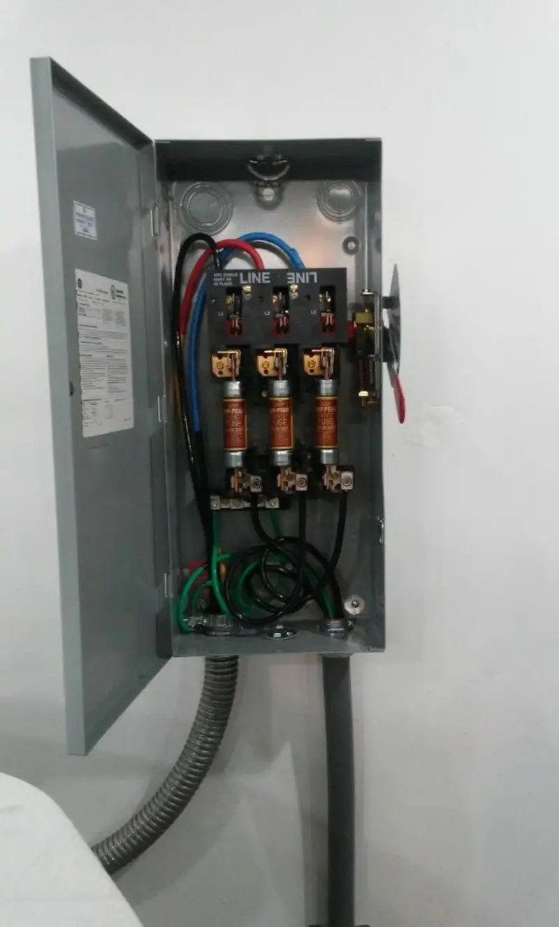 Three-phase disconnect switch installed for Smoke Detector Installation in Derry